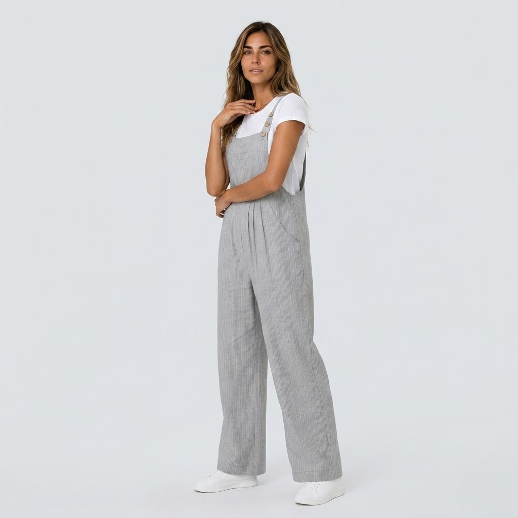 Combinaison salopette ample à jambes larges pour femme