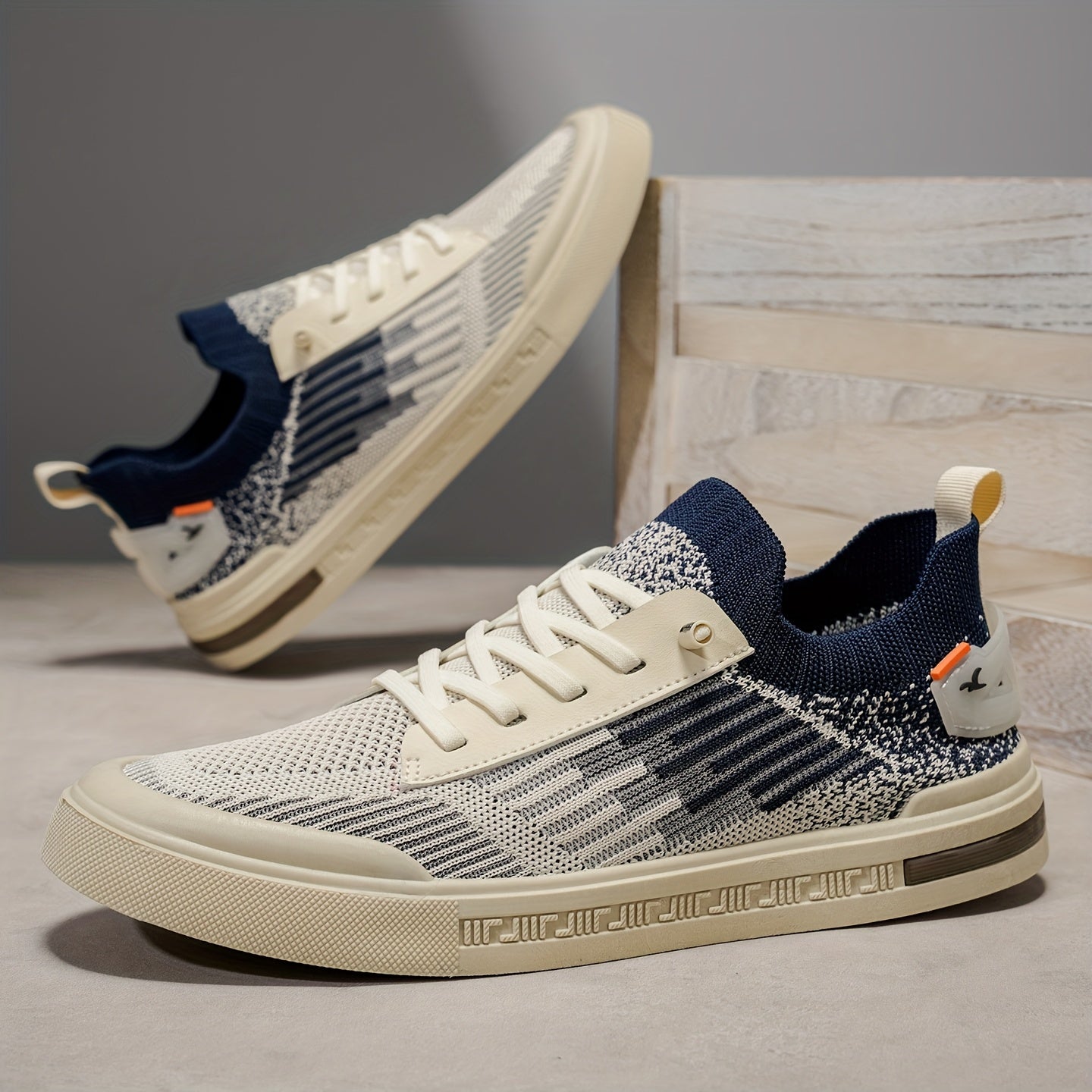 Baskets tricotées pour homme avec col ajusté façon chaussette