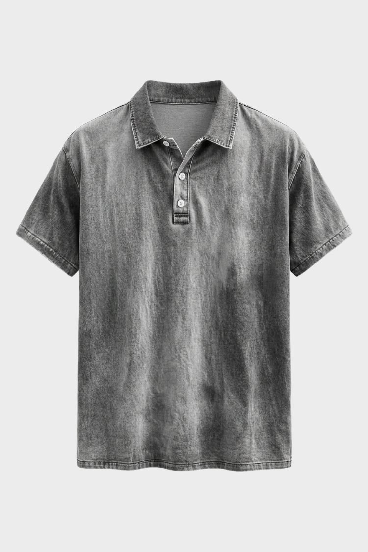 Polo en coton délavé pour homme