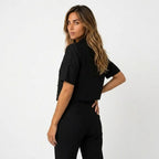 Women's Cropped Short Sleeve Tailored Blazer