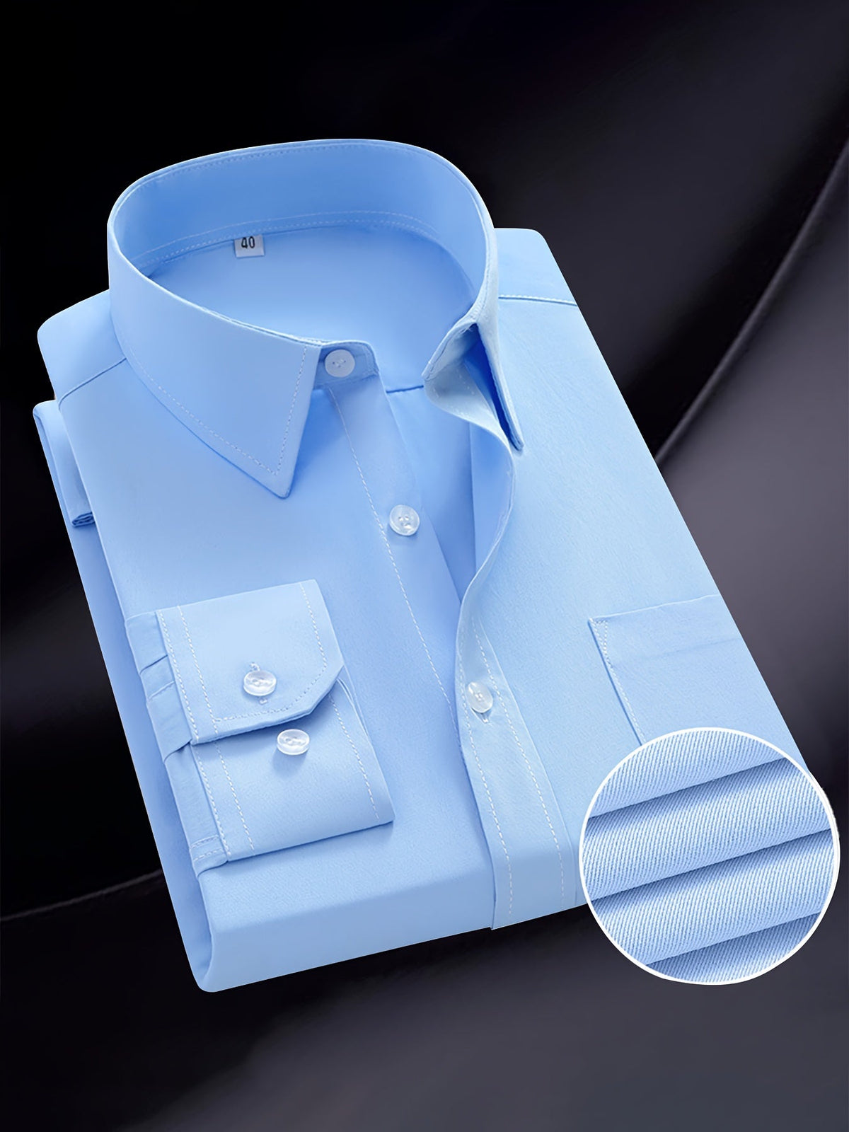 Men's Long Sleeve Formal Shirt | Regular Fit Business Shirt