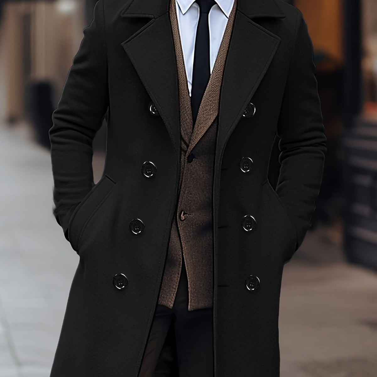 Men's Double-Breasted Trench Coat | Tailored Fit