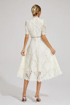 Women's Lace Midi Dress | A-Line Fit and Flare