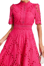 Women's Lace Midi Dress | A-Line Fit and Flare