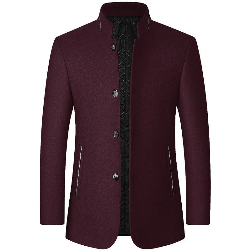 Trench-coat doublé à col montant pour homme | Coupe structurée