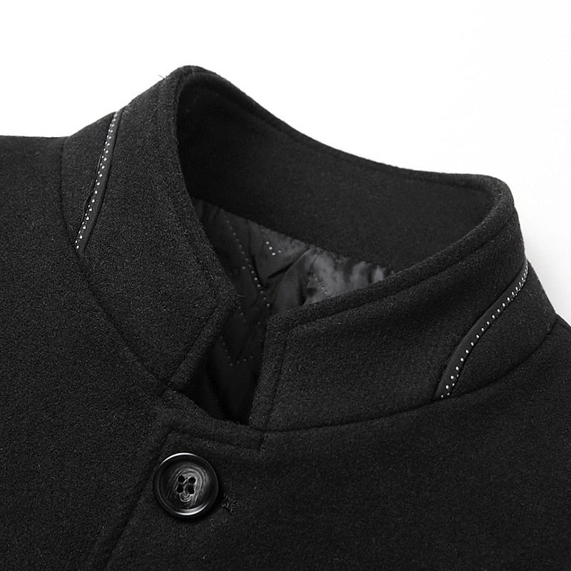 Men's Stand-Collar Lined Trench Coat | Tailored Fit