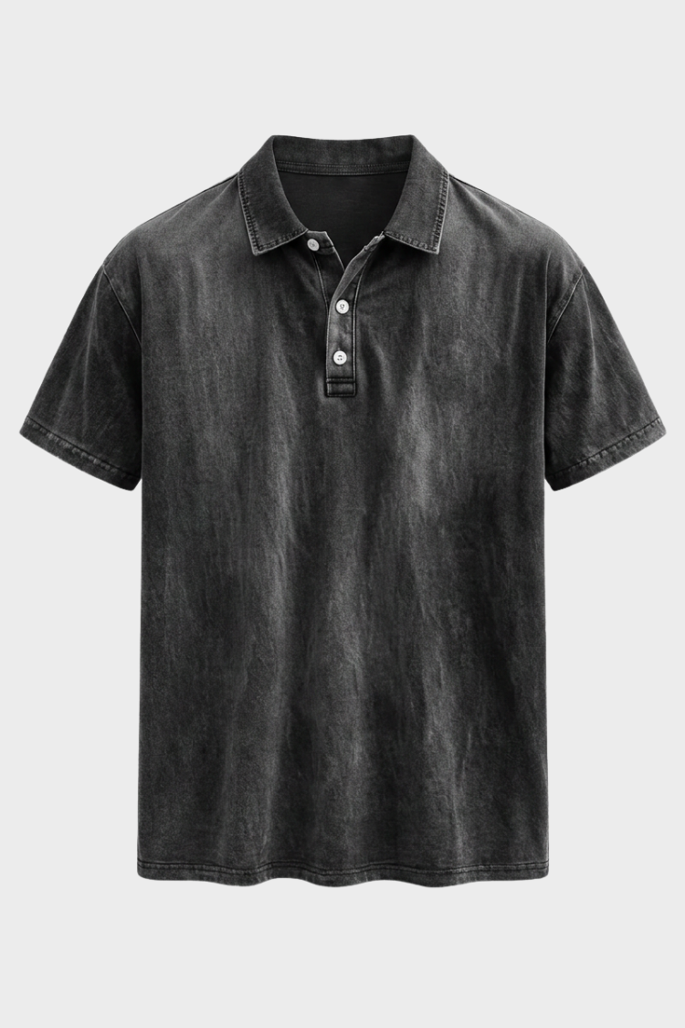 Polo en coton délavé pour homme