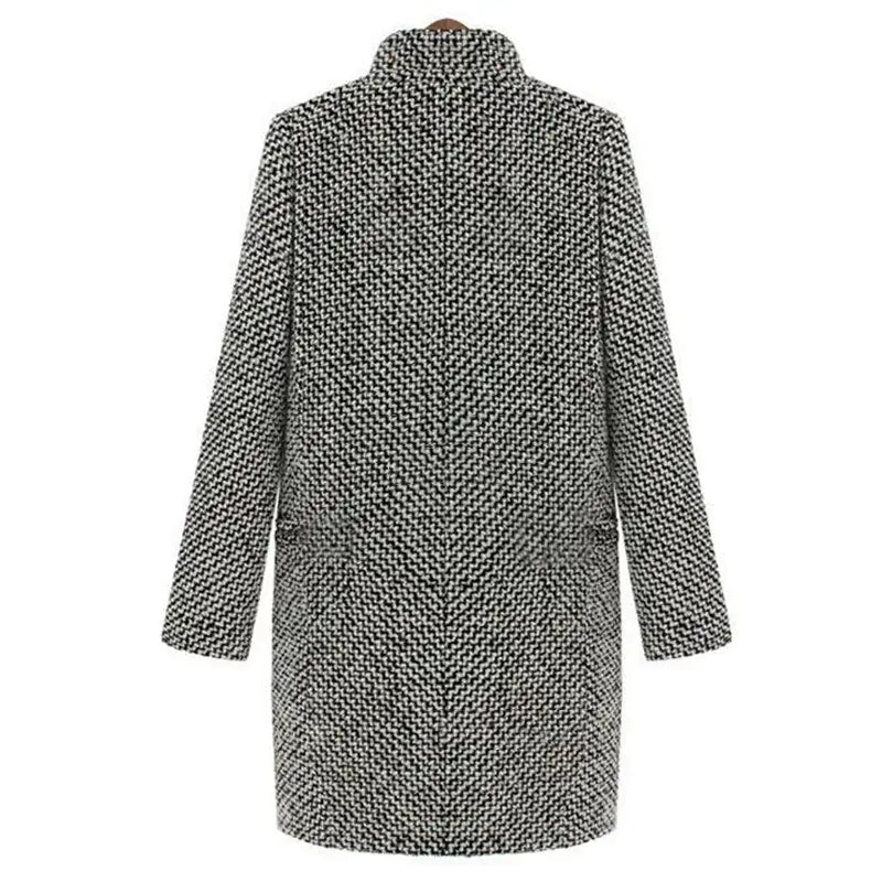 Women's Houndstooth Winter Coat | Tailored Wool-Blend Jacket