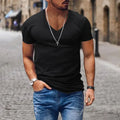 Men's Cotton V-Neck T-Shirt for Summer Casual Wear