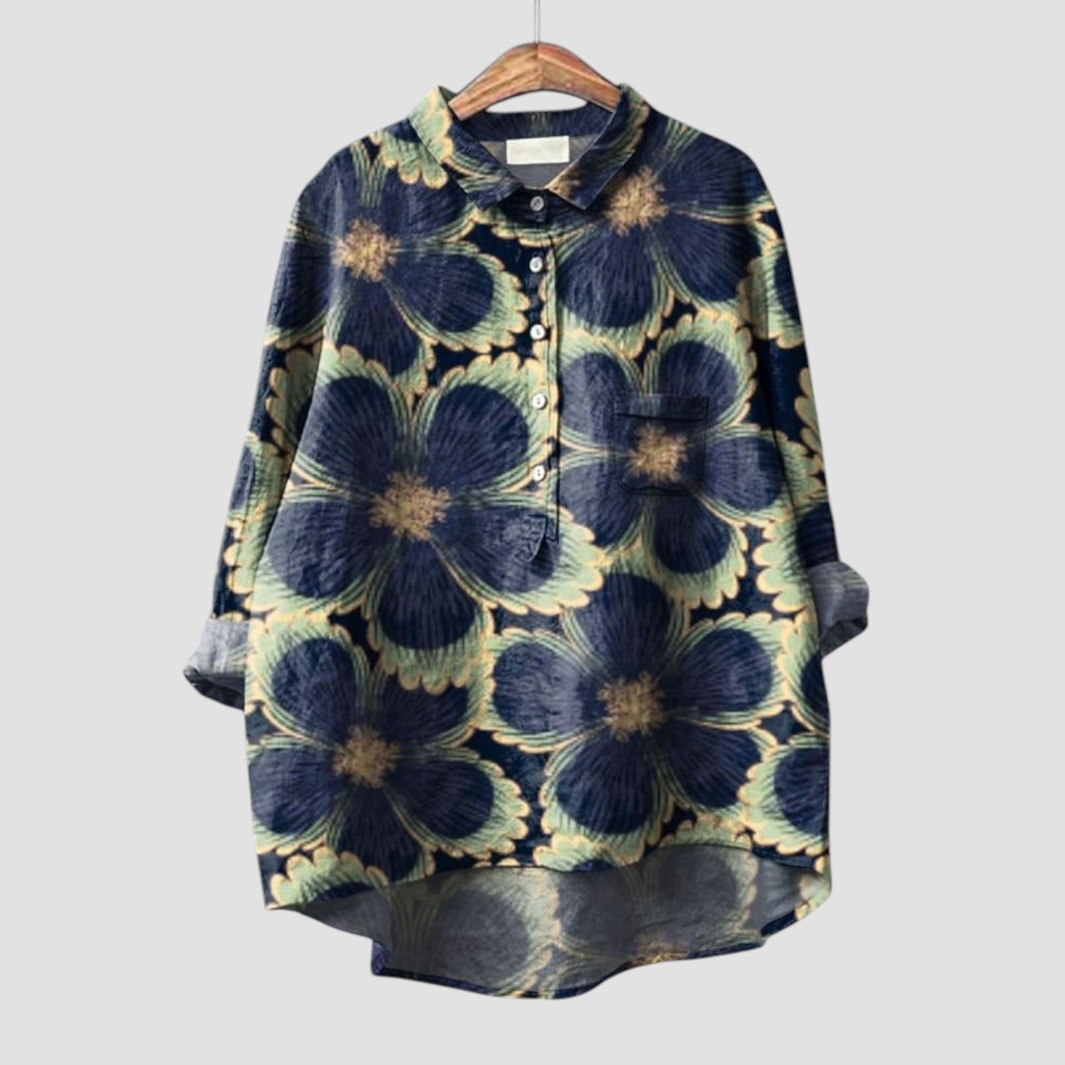 Women's Linen Floral Shirt for Summer