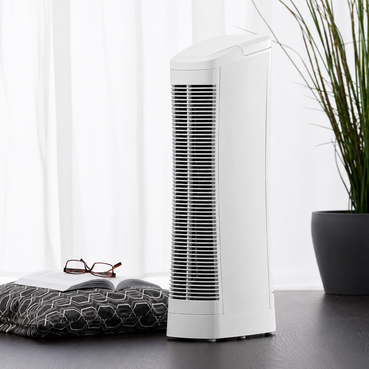 Tower Air Purifier with ABS Plastic Quiet Cooling Fan for Summer