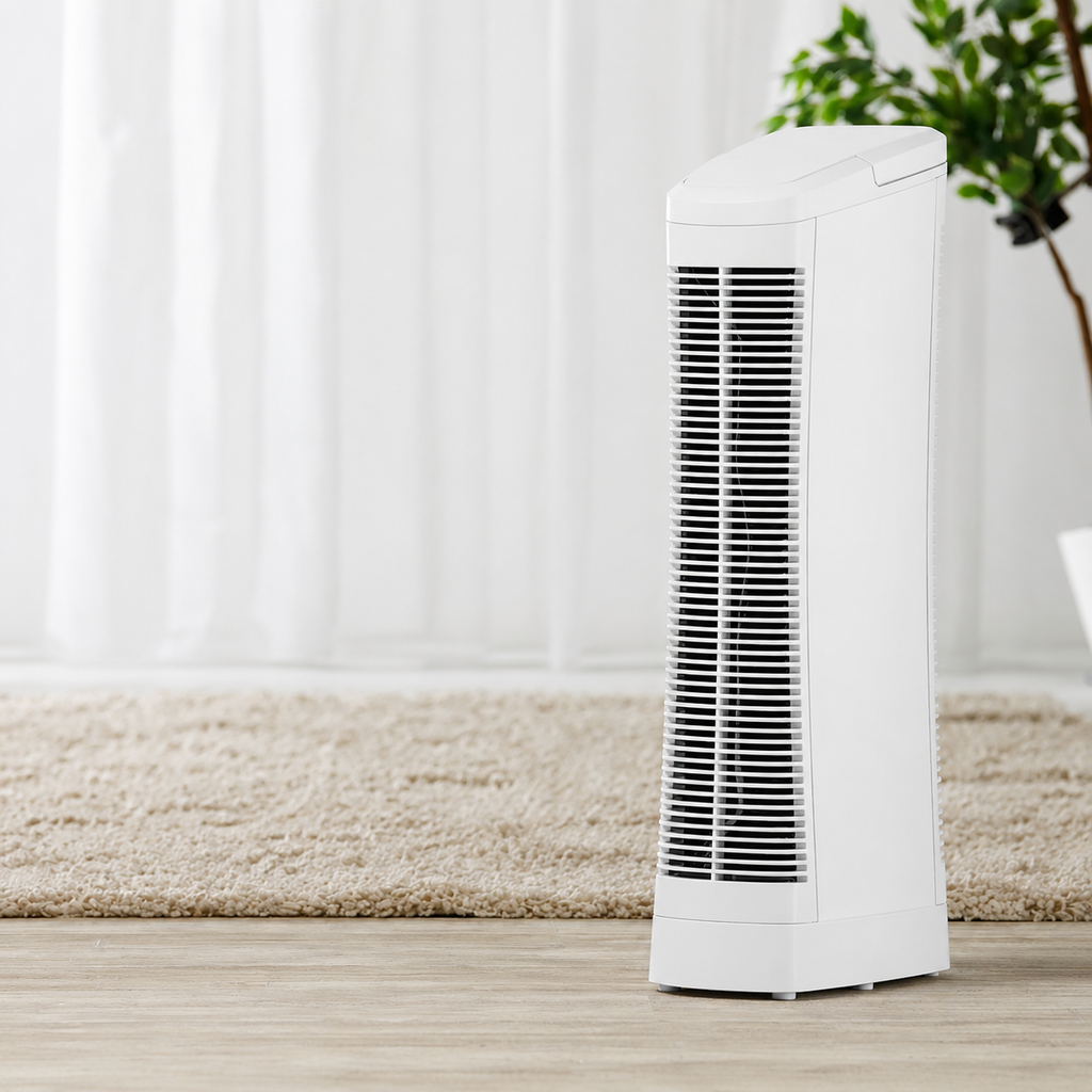 Tower Air Purifier with ABS Plastic Quiet Cooling Fan for Summer