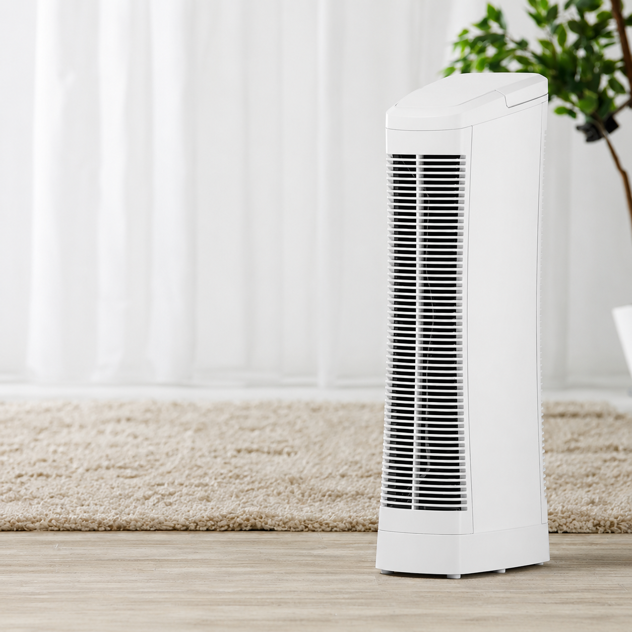 Tower Air Purifier with ABS Plastic Quiet Cooling Fan for Summer