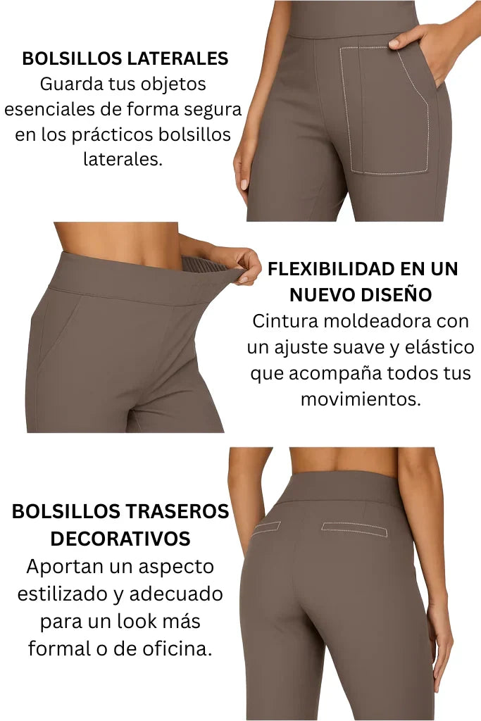 Women's High-Waisted Wide-Leg Trousers with Pockets