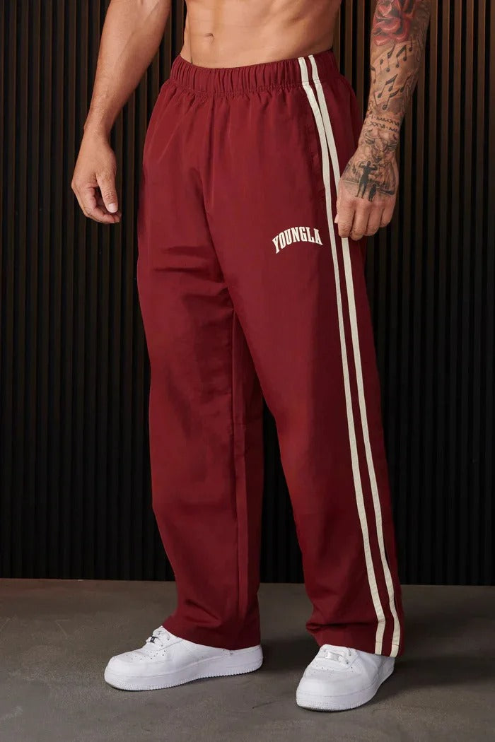 Men's Baggy Track Pants with Side Stripes