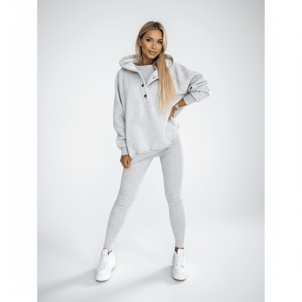 Damski warstwowy komplet domowy: bluza i legginsy