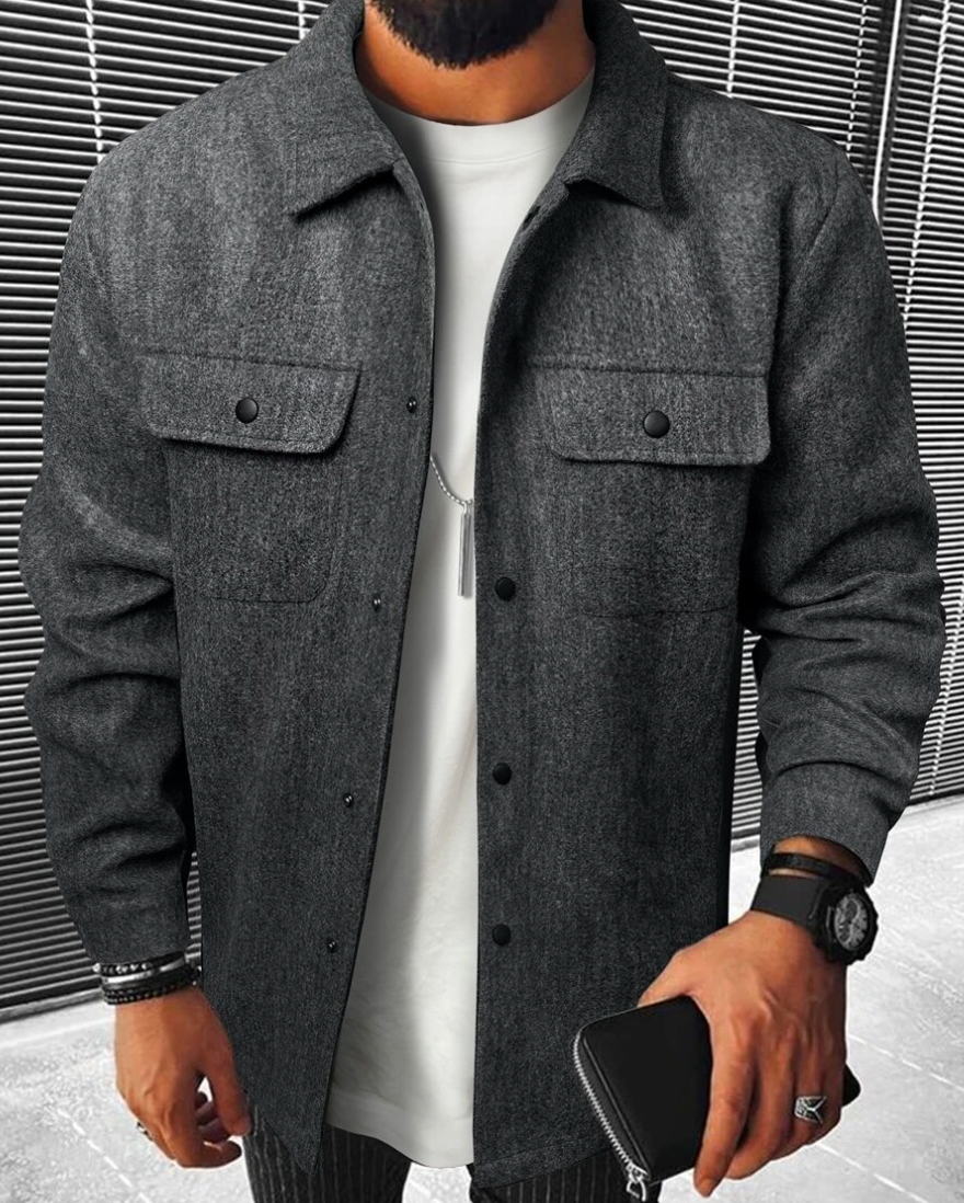 Surchemise boutonnée pour homme avec poches poitrine