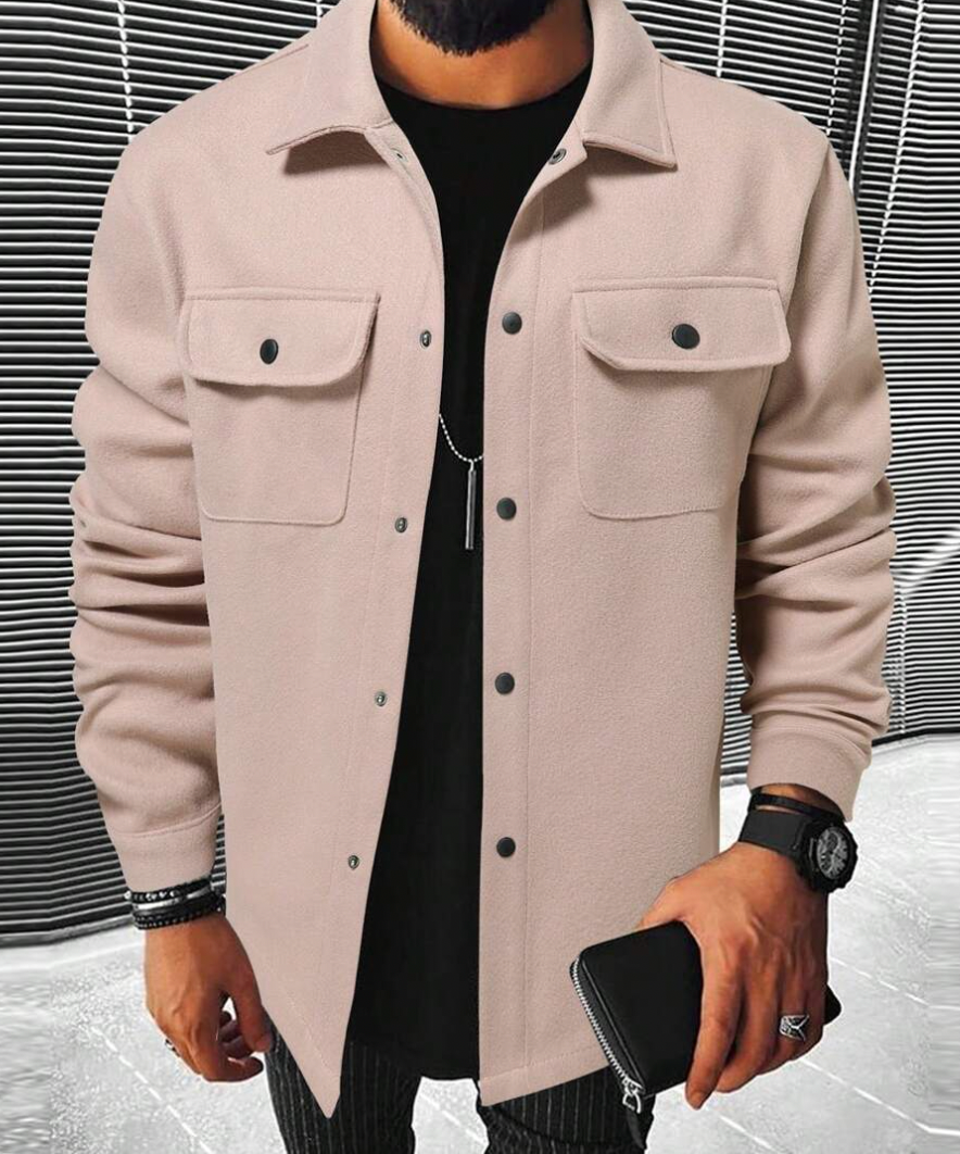 Surchemise boutonnée pour homme avec poches poitrine