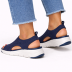 Knit Mesh Sandals with Cutout Sides