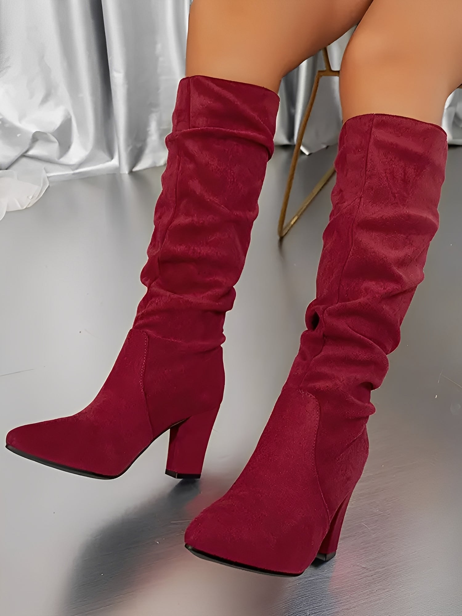 Women's Knee High Block Heel Boots