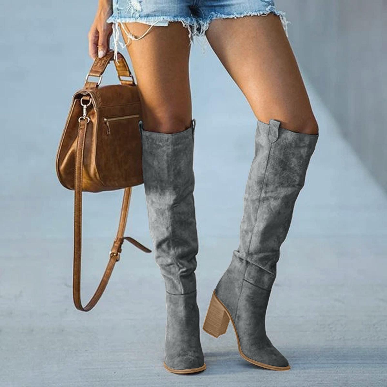 Women's Knee High Block Heel Boots