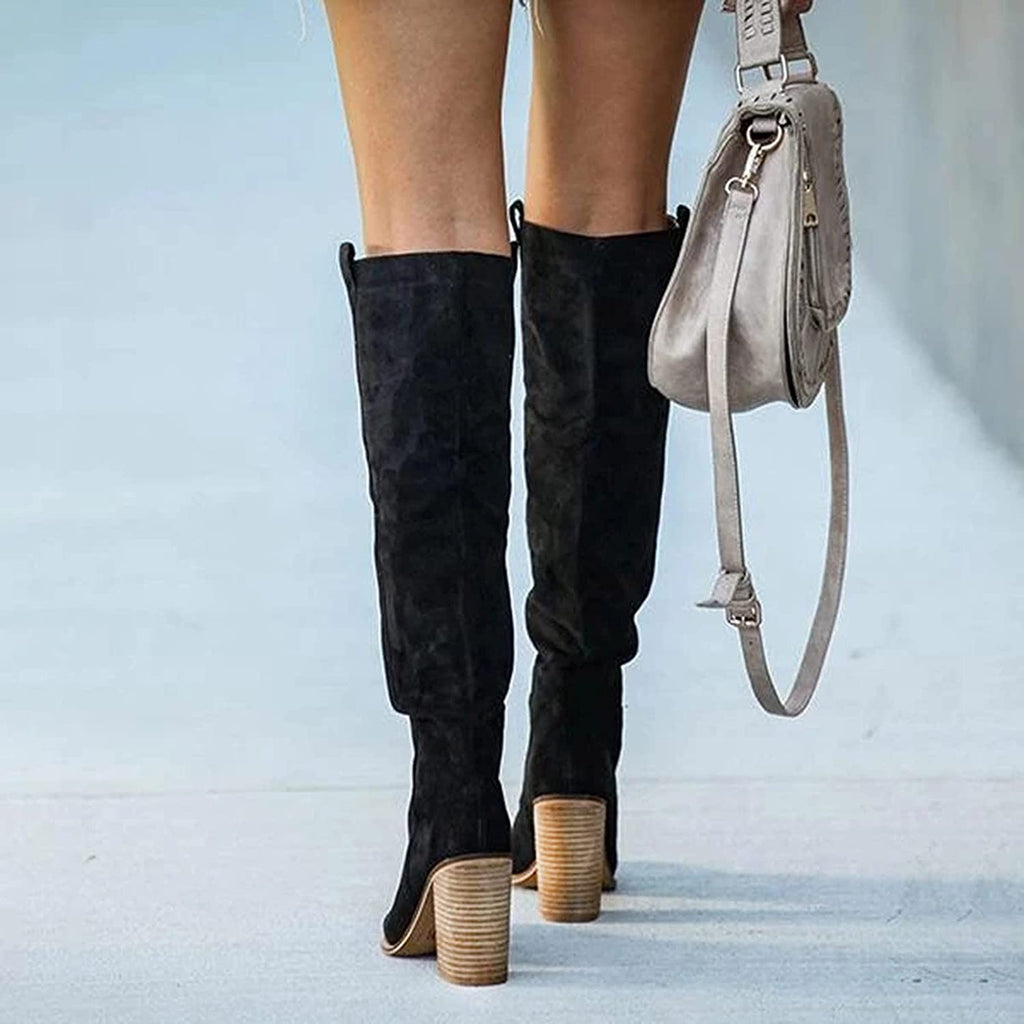 Women's Knee High Block Heel Boots