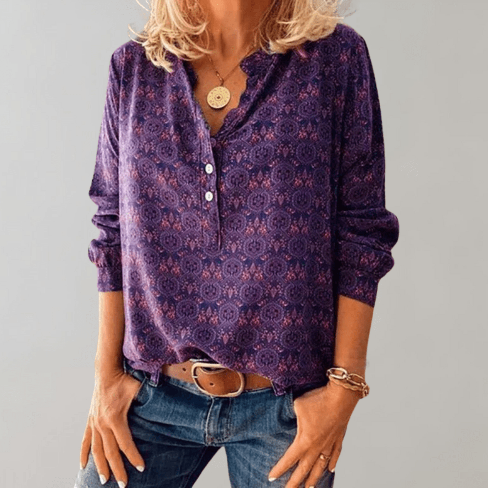 Blouse Henley à imprimé cachemire