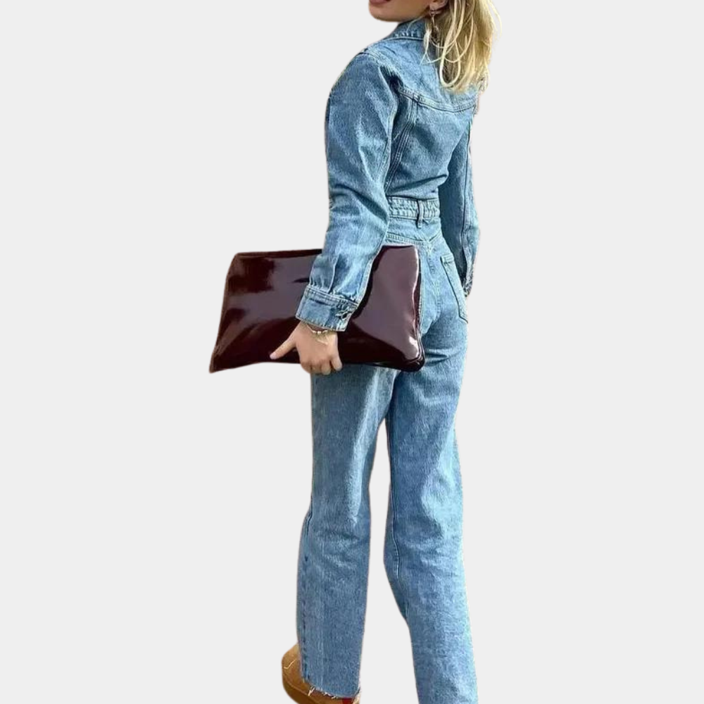 Combinaison en jean à manches longues pour femme