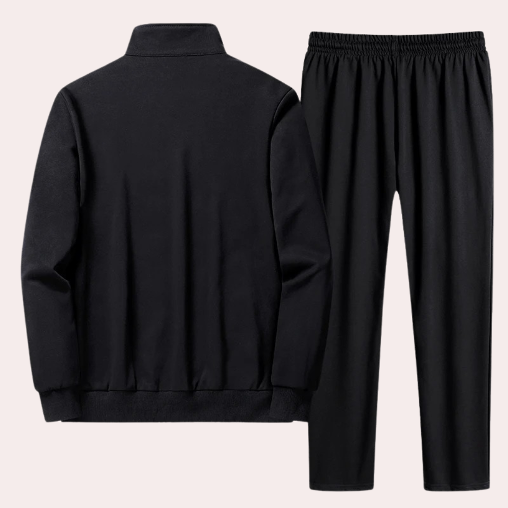 Ensemble de survêtement pour homme avec veste zippée et pantalon de jogging à jambes droites