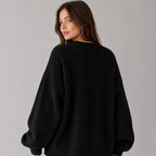 Women's Drop Shoulder Knit Jumper with Split Hem
