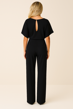 Women's Belted Wide Leg Jumpsuit