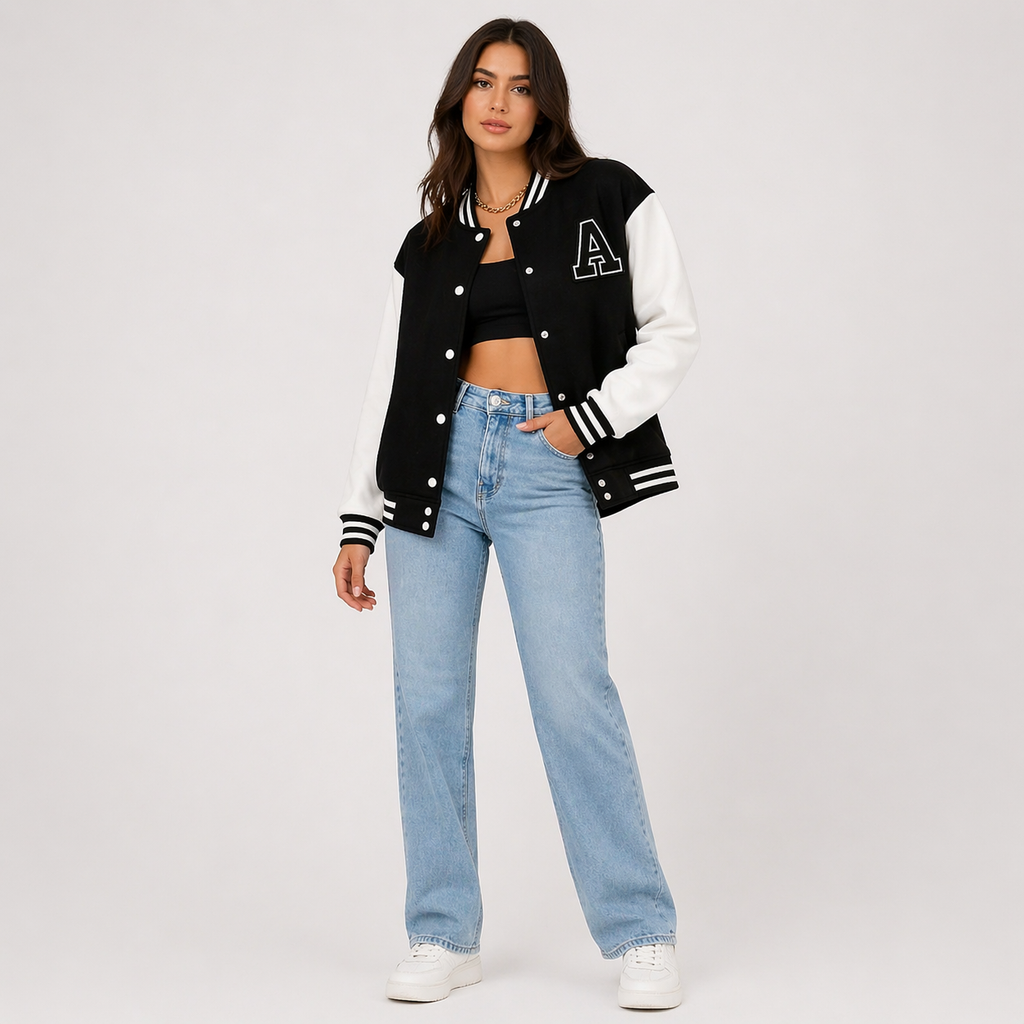 Blouson varsity oversize pour femme