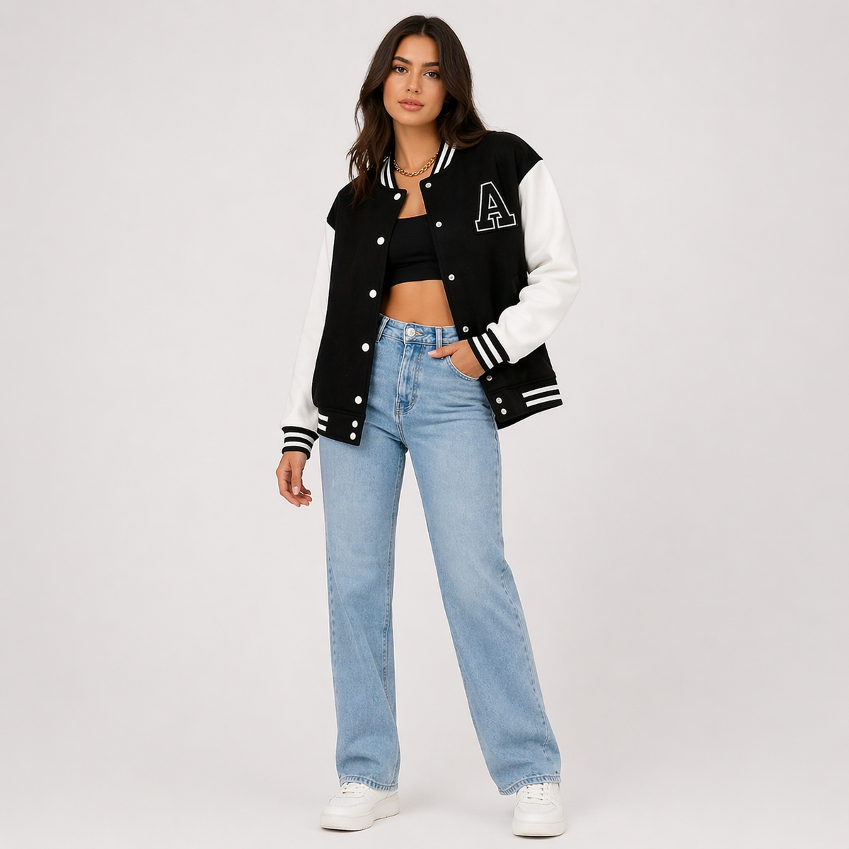 Blouson varsity oversize pour femme