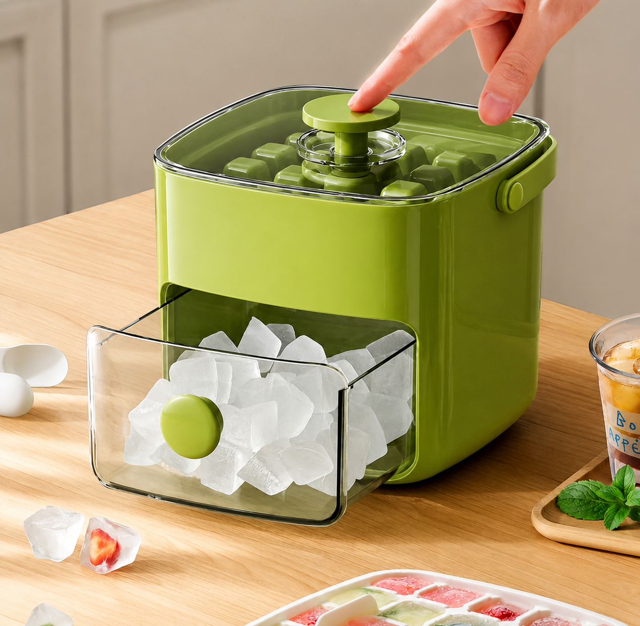 Plastic Ice Cube Maker for Summer Kitchen Drinks Cooling