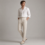 Men's Tailored Fit Trousers with Front Pleat