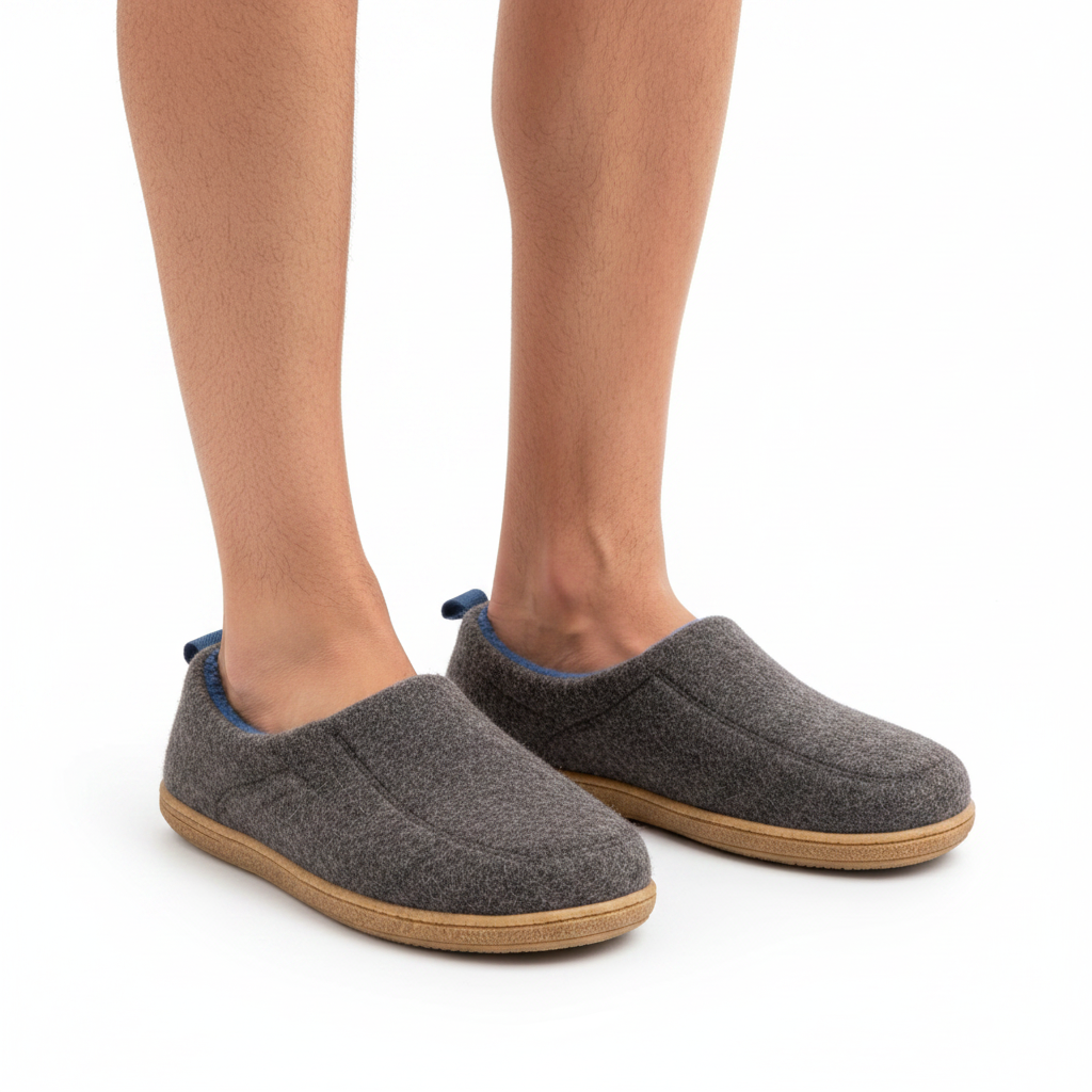Unisex Fleece-Lined Slippers with Non-Slip Sole