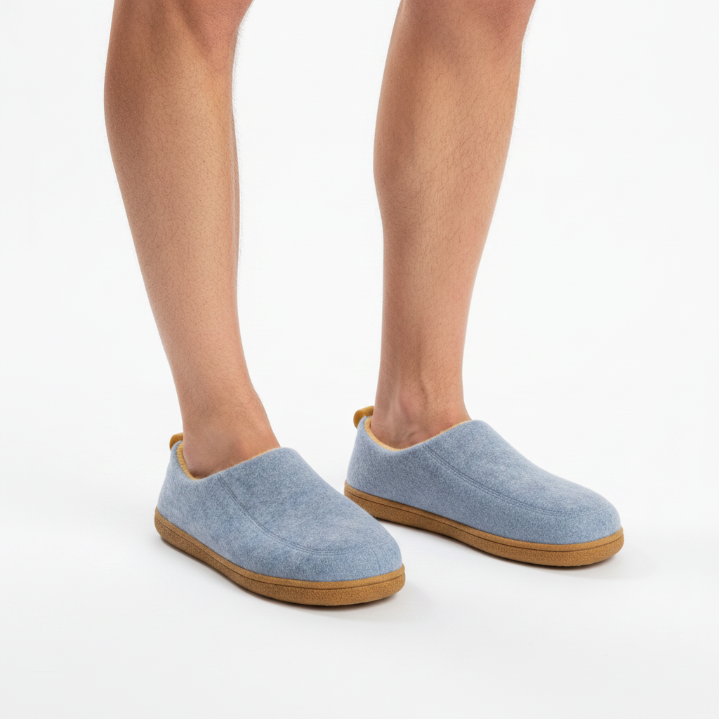 Unisex Fleece-Lined Slippers with Non-Slip Sole