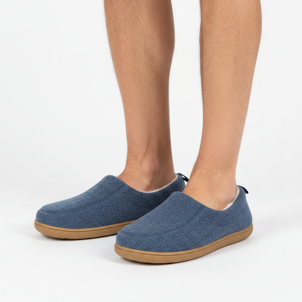 Unisex Fleece-Lined Slippers with Non-Slip Sole