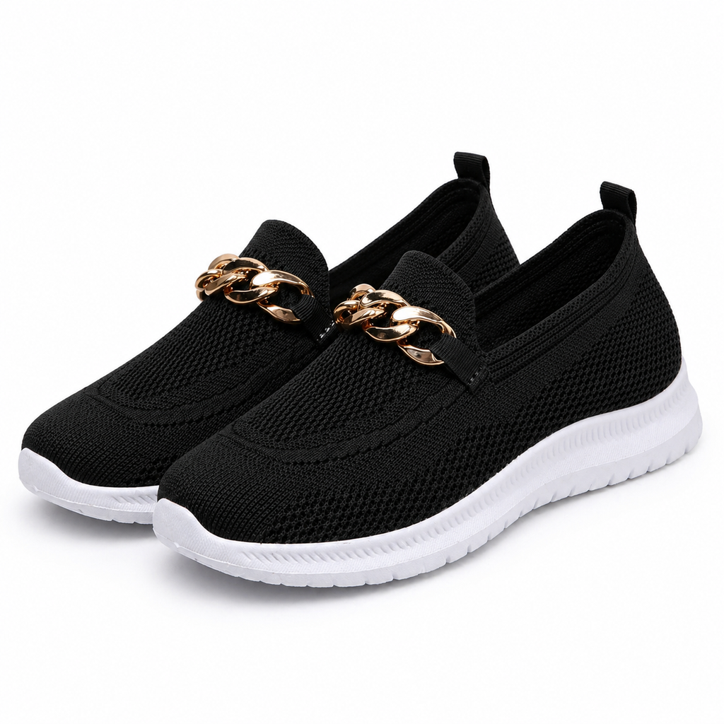 Women's Lightweight Knit Slip-On Trainers with Cushioned Sole