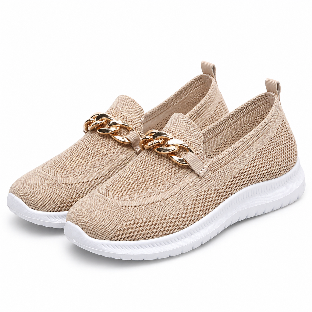 Women's Lightweight Knit Slip-On Trainers with Cushioned Sole