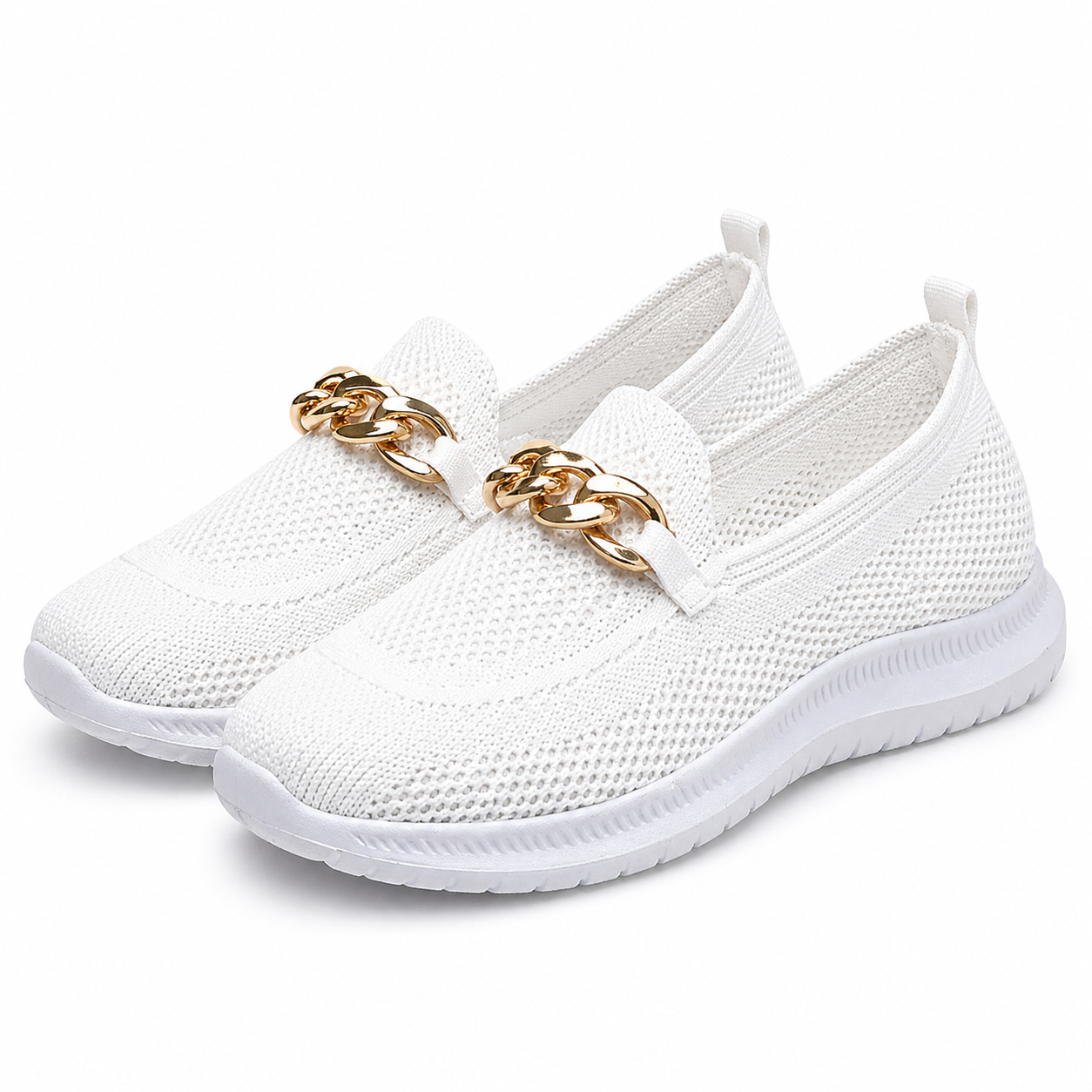 Women's Lightweight Knit Slip-On Trainers with Cushioned Sole