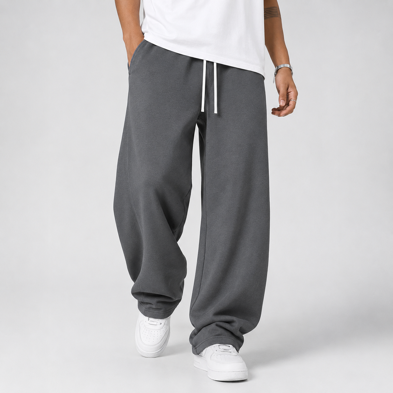 Joggers homme à jambes larges avec cordon de serrage