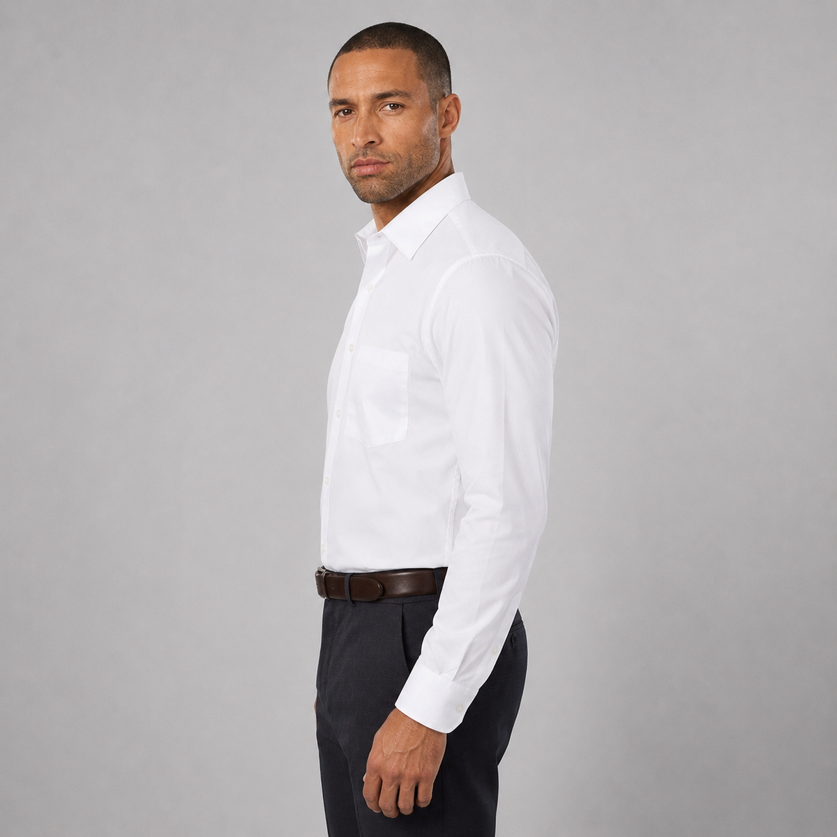 Men's Long Sleeve Formal Shirt | Regular Fit Business Shirt