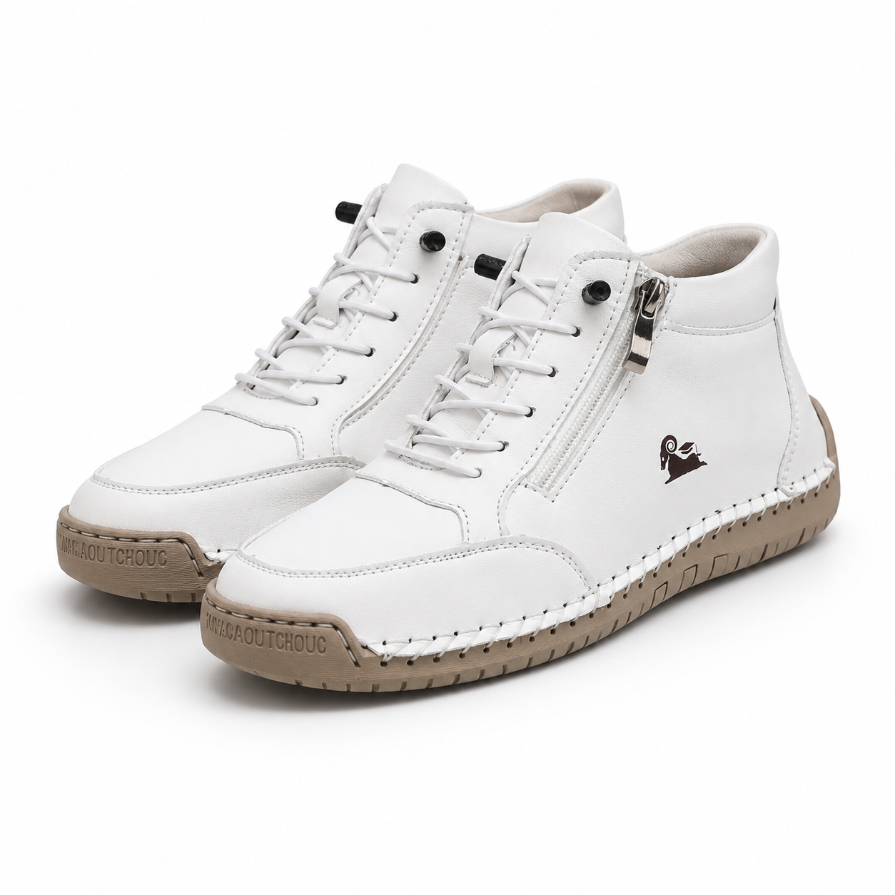 Men's Casual Zip-Up Walking Boots with Cushioned Sole