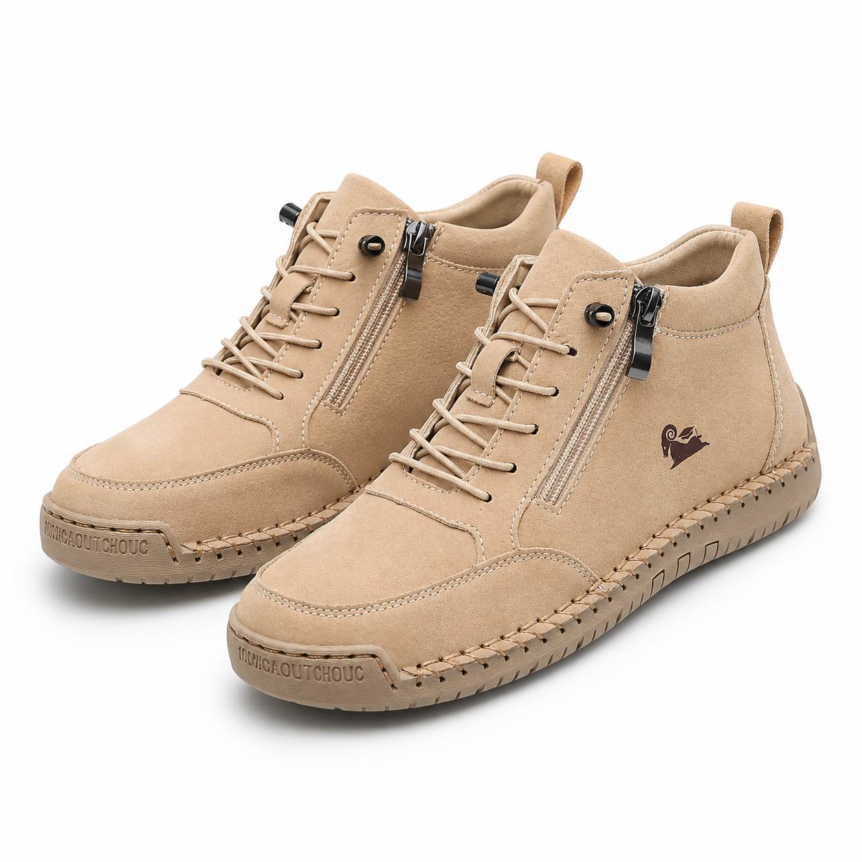 Bottines de marche décontractées pour homme à fermeture zippée avec semelle rembourrée
