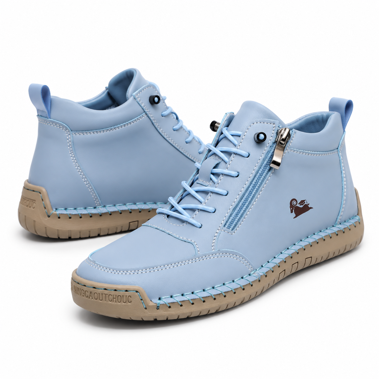Bottines de marche décontractées pour homme à fermeture zippée avec semelle rembourrée