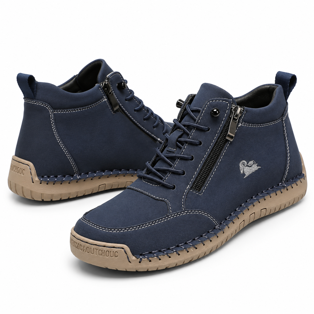 Bottines de marche décontractées pour homme à fermeture zippée avec semelle rembourrée