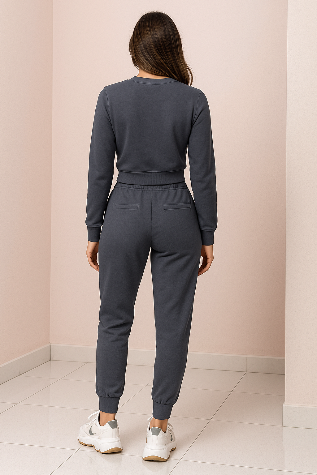 Women's Cropped Sweatshirt & Jogger Lounge Set