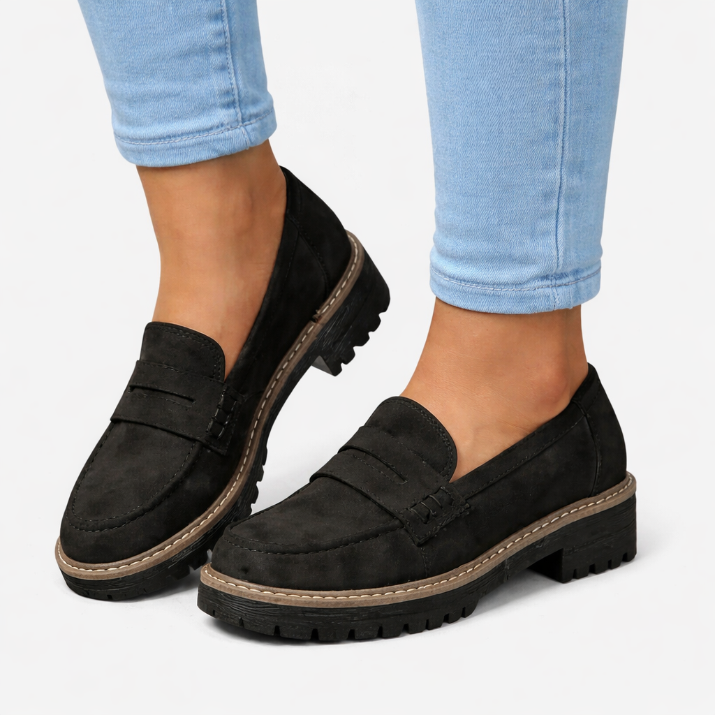 Women's Suede Leather Loafers for Autumn