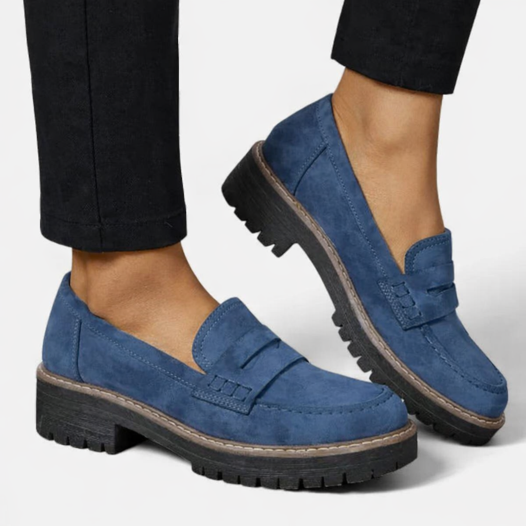 Women's Suede Leather Loafers for Autumn